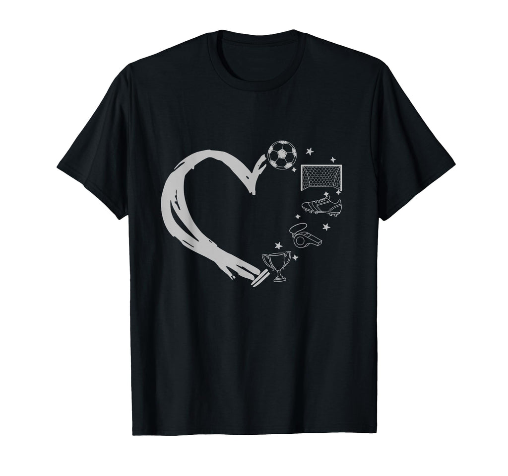 Soccer School Player Heart Silhouette I T-Shirt - Novelty Apparel Unisex - T-Shirt, Sweatshirt, Hoodie