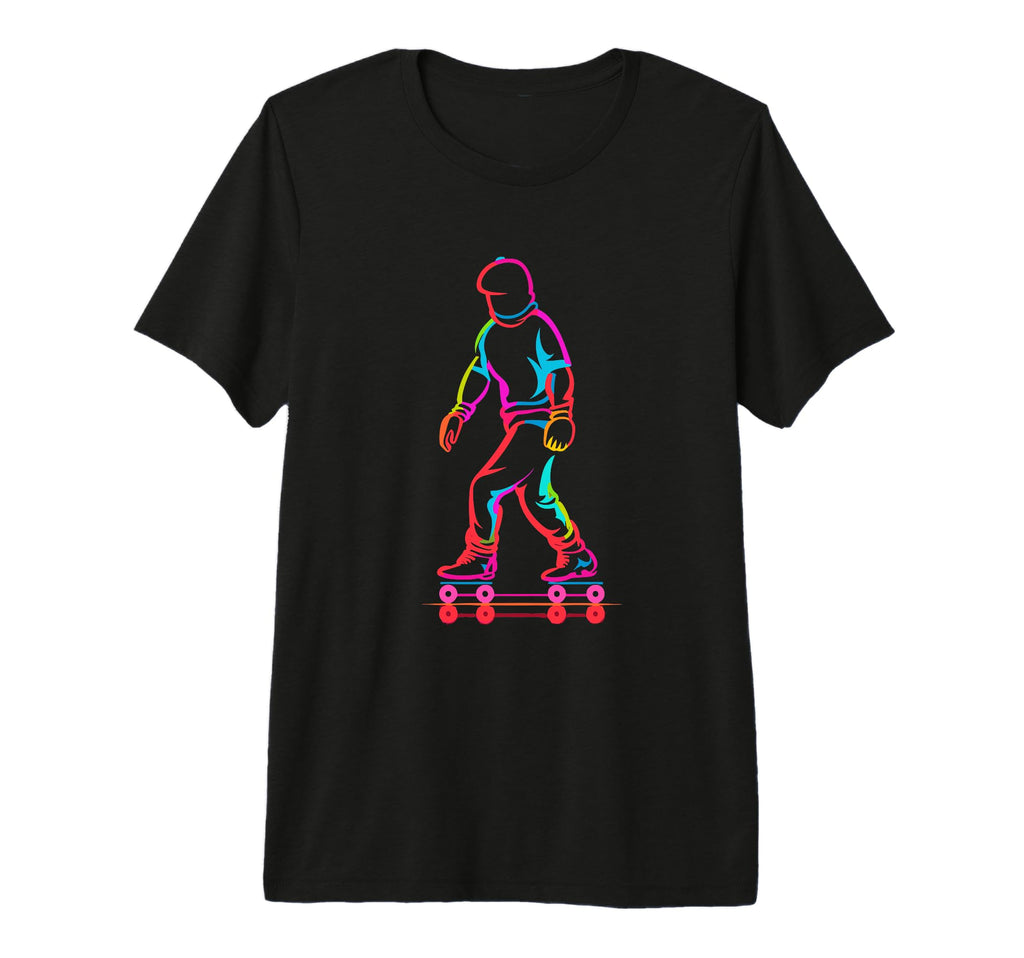 Roller Skater Sketch Retrowave Tri T-Shirt - Unique Graphic for Adults - T-Shirt, Sweatshirt, Hoodie