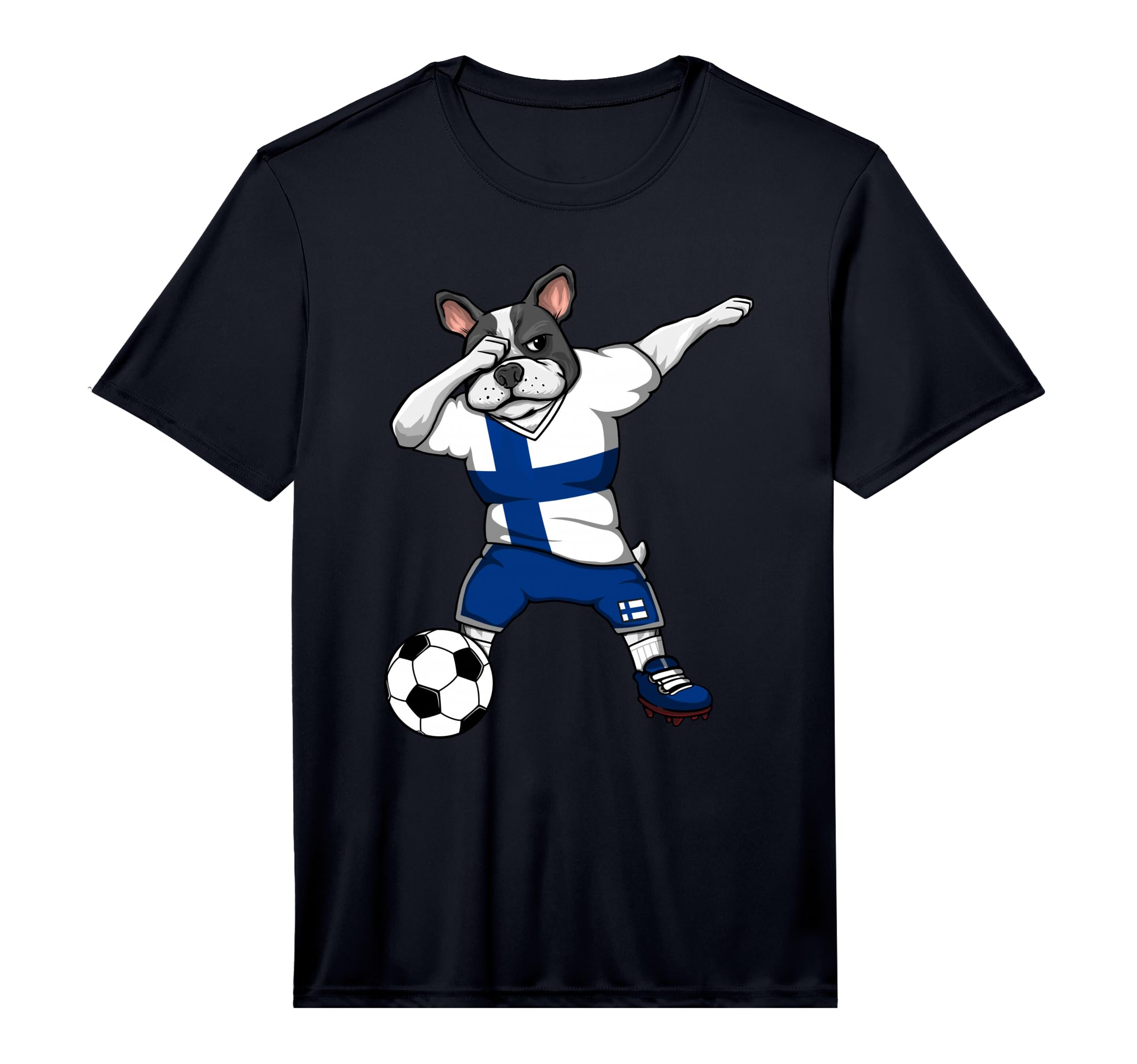 Dabbing French Bulldog Finland Soccer T-Shirt - Streetwear Style Men Women - T-Shirt, Sweatshirt, Hoodie