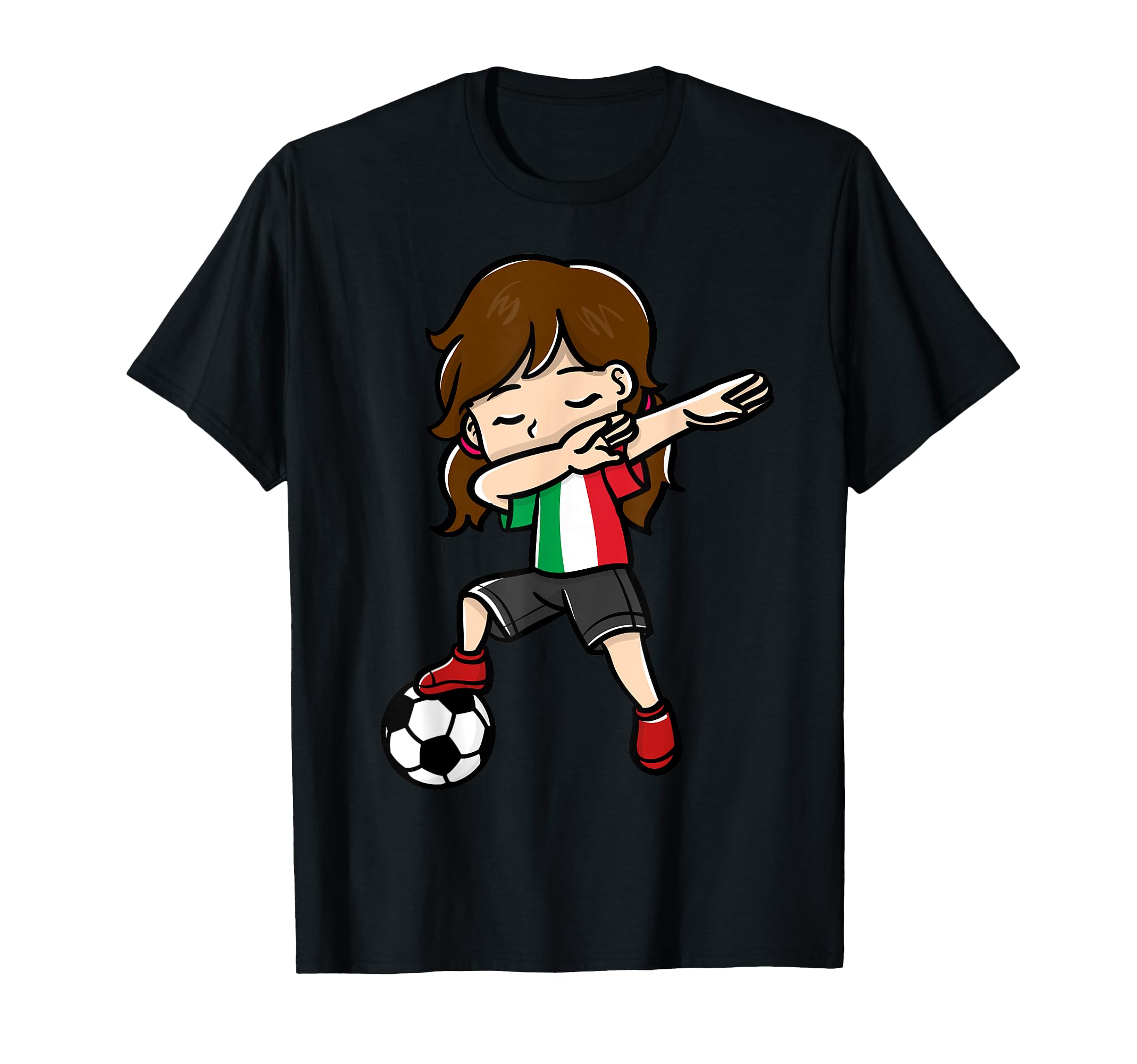 Dabbing Soccer Player Italian Flag T-Shirt - Graphic Print for Adults - T-Shirt, Sweatshirt, Hoodie