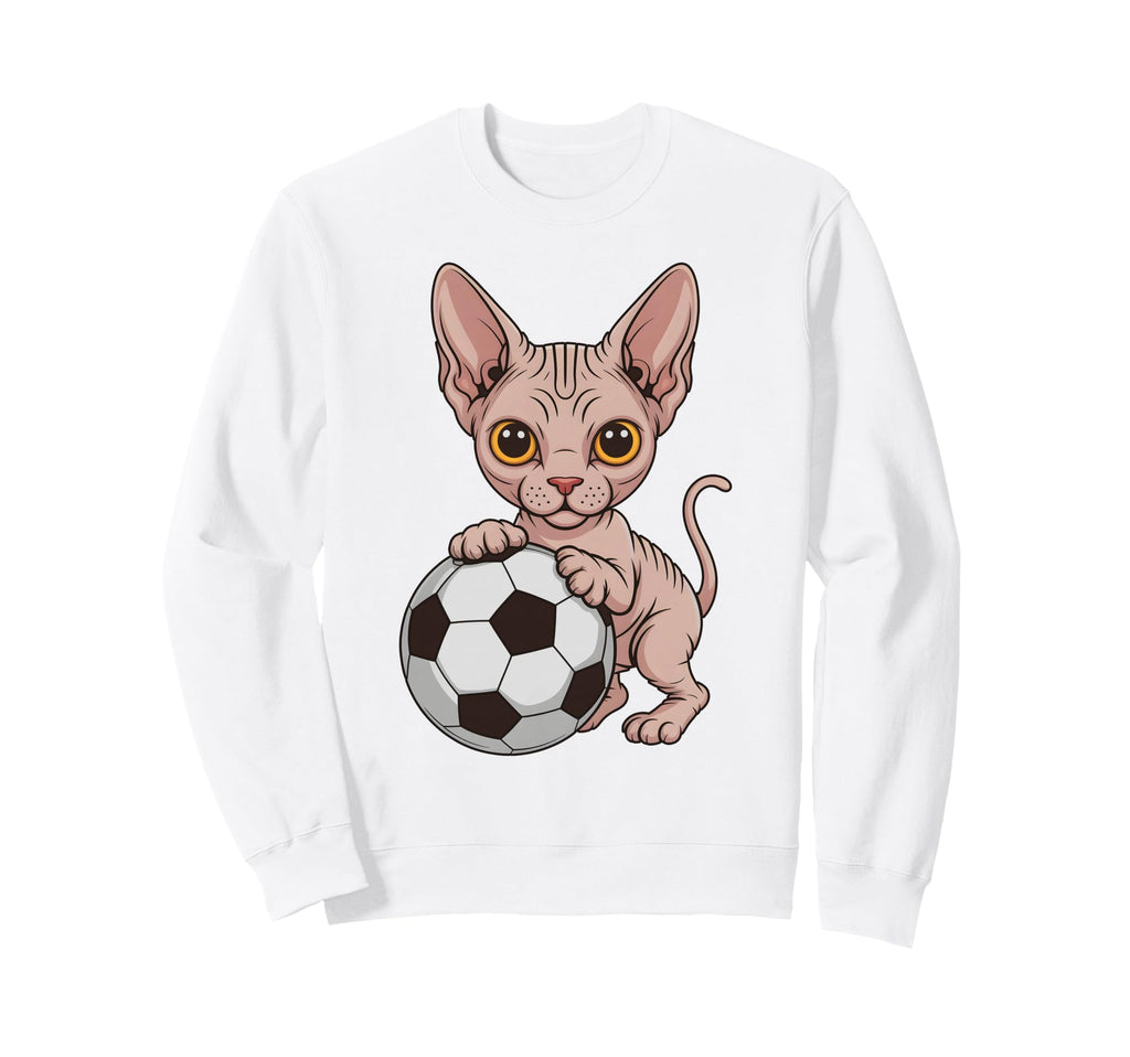 Soccer Sphynx Just Who Loves Cats Ball Sweatshirt - Unique Graphic Unisex - T-Shirt, Sweatshirt, Hoodie
