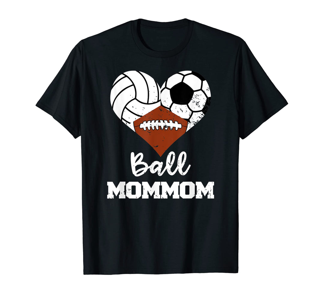 Ball Mommom Heart Funny Volleyball Soccer T-Shirt - Graphic Print Unisex - T-Shirt, Sweatshirt, Hoodie