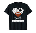 Ball Mommom Heart Funny Volleyball Soccer T-Shirt - Graphic Print Unisex - T-Shirt, Sweatshirt, Hoodie