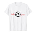 Soccer Ball Heartbeat Players And T-Shirt - Custom Art Print Men Women - T-Shirt, Sweatshirt, Hoodie