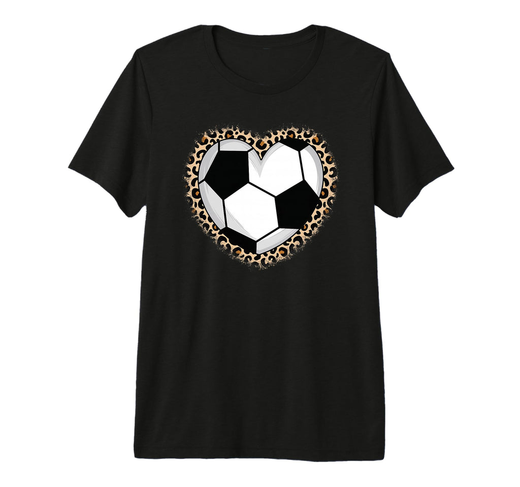 Soccer Heart Leopard Soccer Tri Blend T-Shirt - Aesthetic Graphic Men Women - T-Shirt, Sweatshirt, Hoodie