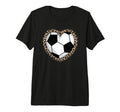 Soccer Heart Leopard Soccer Tri Blend T-Shirt - Aesthetic Graphic Men Women - T-Shirt, Sweatshirt, Hoodie