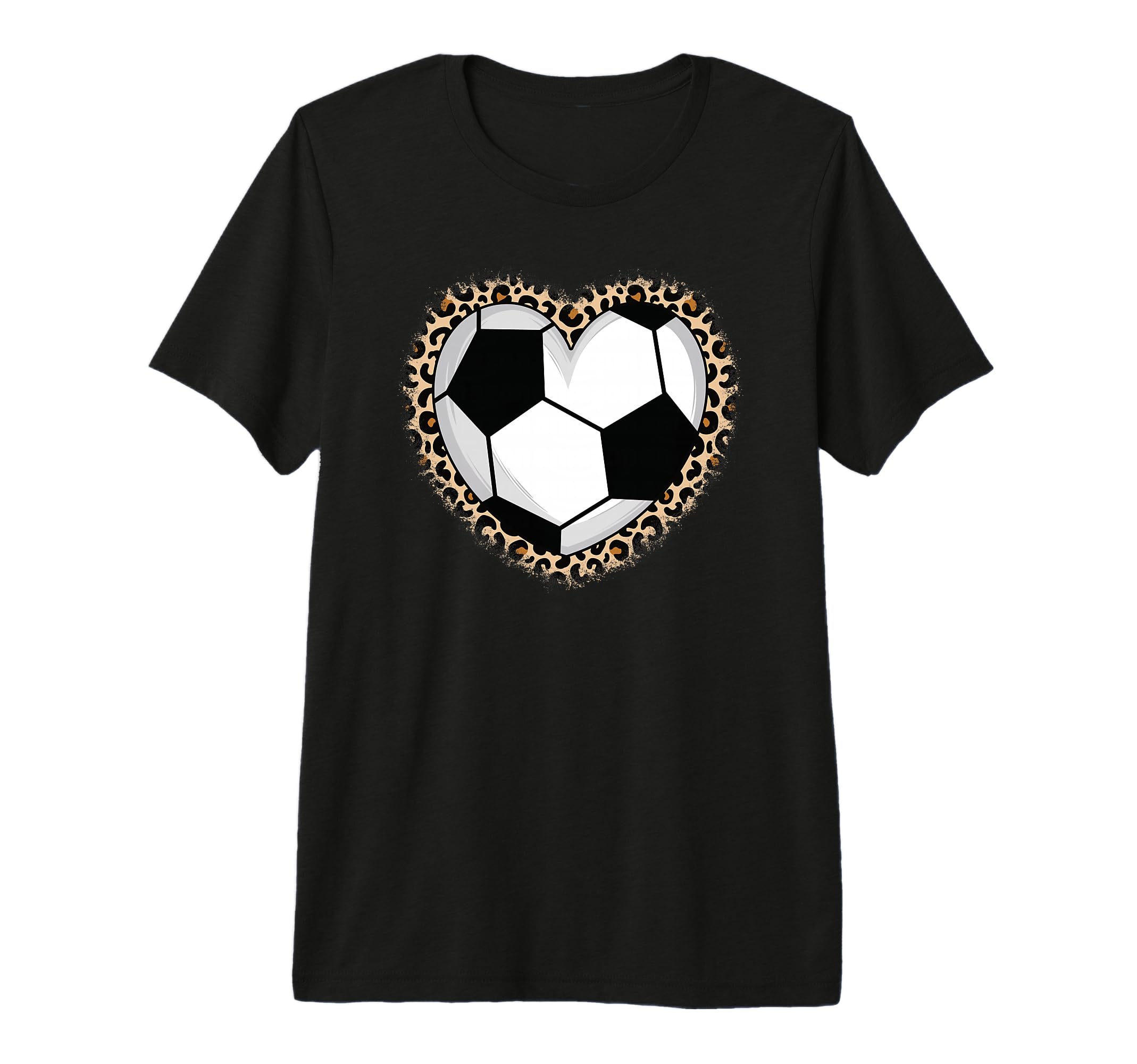 Soccer Heart Leopard Soccer Tri Blend T-Shirt - Aesthetic Graphic Men Women - T-Shirt, Sweatshirt, Hoodie