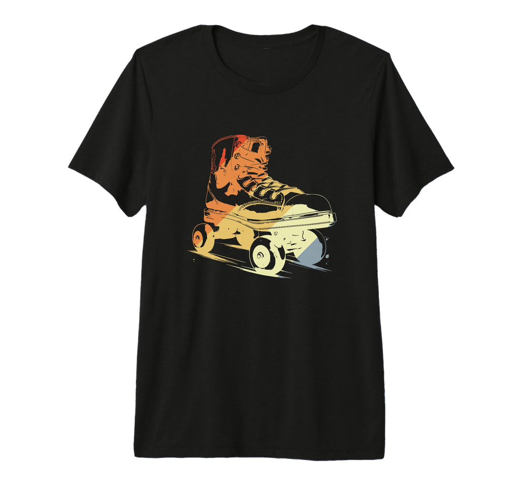 Roller Skates Drawing Tri Blend T-Shirt - Unique Graphic for Adults - T-Shirt, Sweatshirt, Hoodie