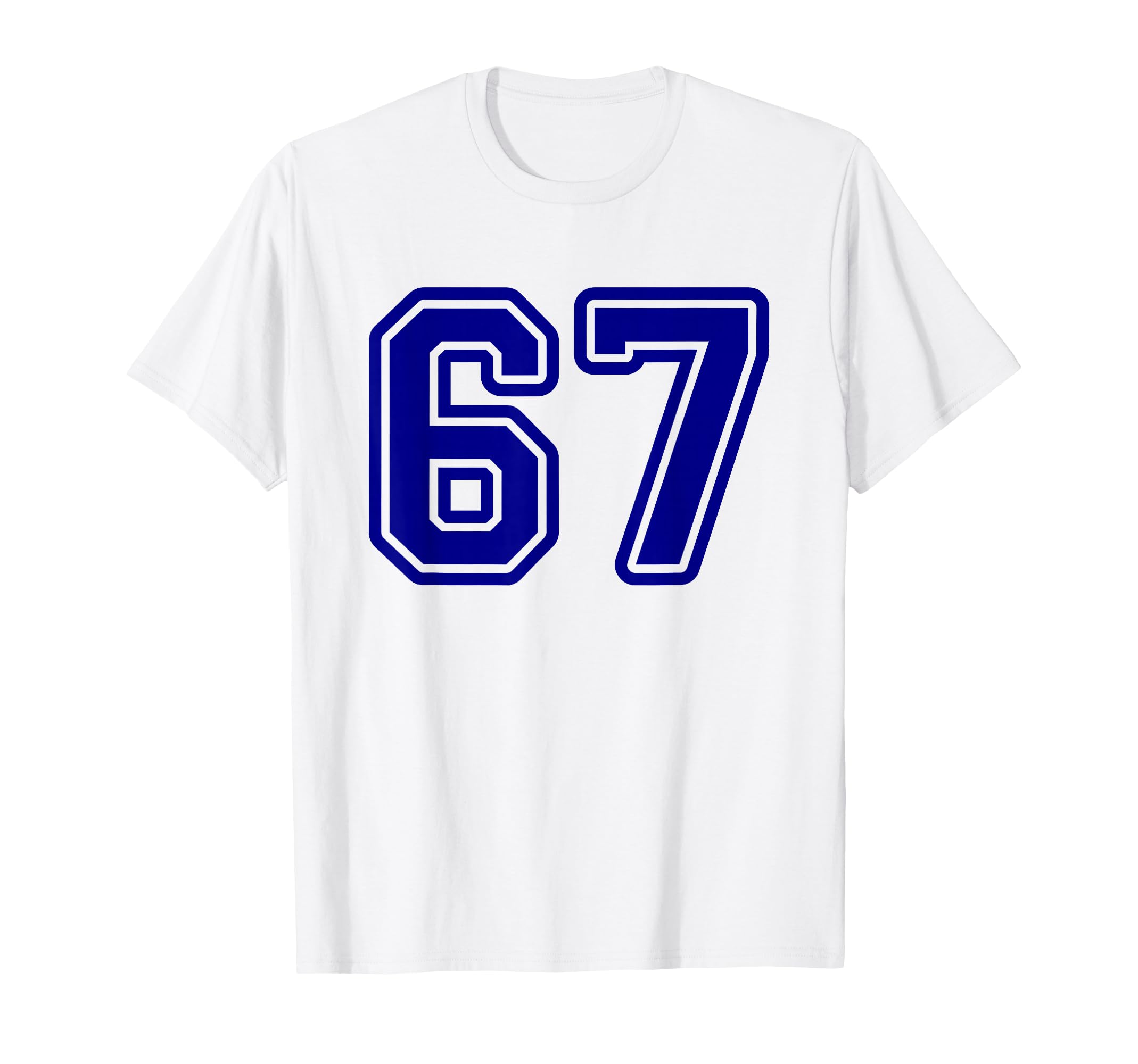 Blue Sports Team Number 67 T-Shirt - Graphic Print for Adults - T-Shirt, Sweatshirt, Hoodie