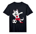 Dabbing Husky Japan Soccer Fans T-Shirt - Novelty Apparel for Adults - T-Shirt, Sweatshirt, Hoodie