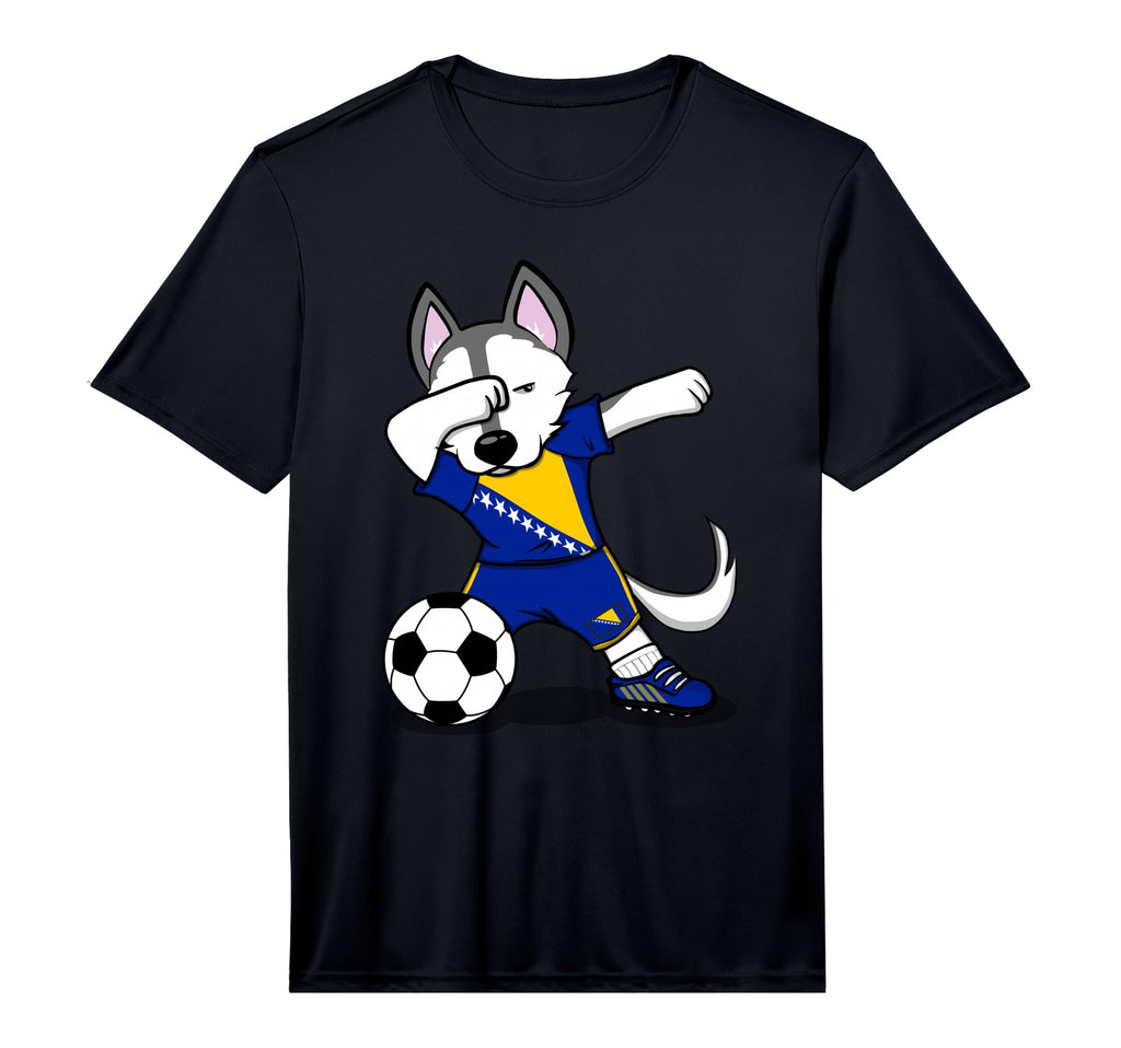 Dabbing Husky Dog Bosnia And Herzegovina T-Shirt - Unique Graphic Unisex - T-Shirt, Sweatshirt, Hoodie
