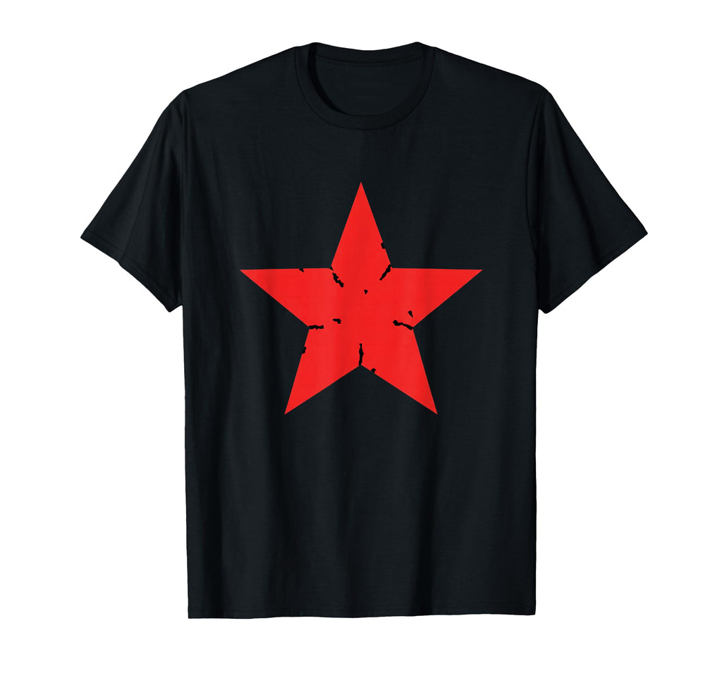 Red Distressed Star Nostalgia Punk 80S 90S T-Shirt - Unique Graphic Unisex - T-Shirt, Sweatshirt, Hoodie