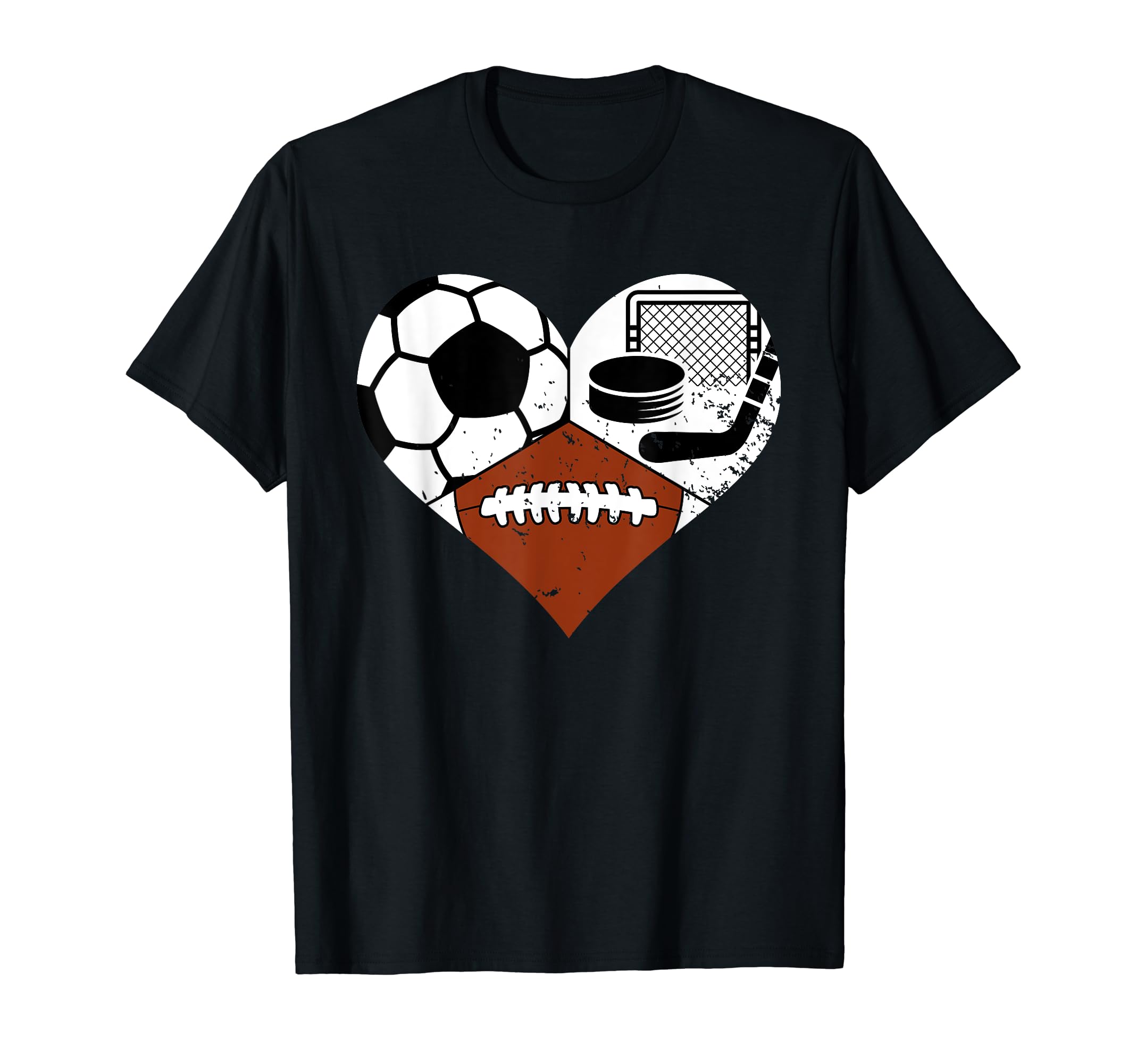 Soccer Football Hockey Heart Funny Sport T-Shirt - Unique Graphic Unisex - T-Shirt, Sweatshirt, Hoodie