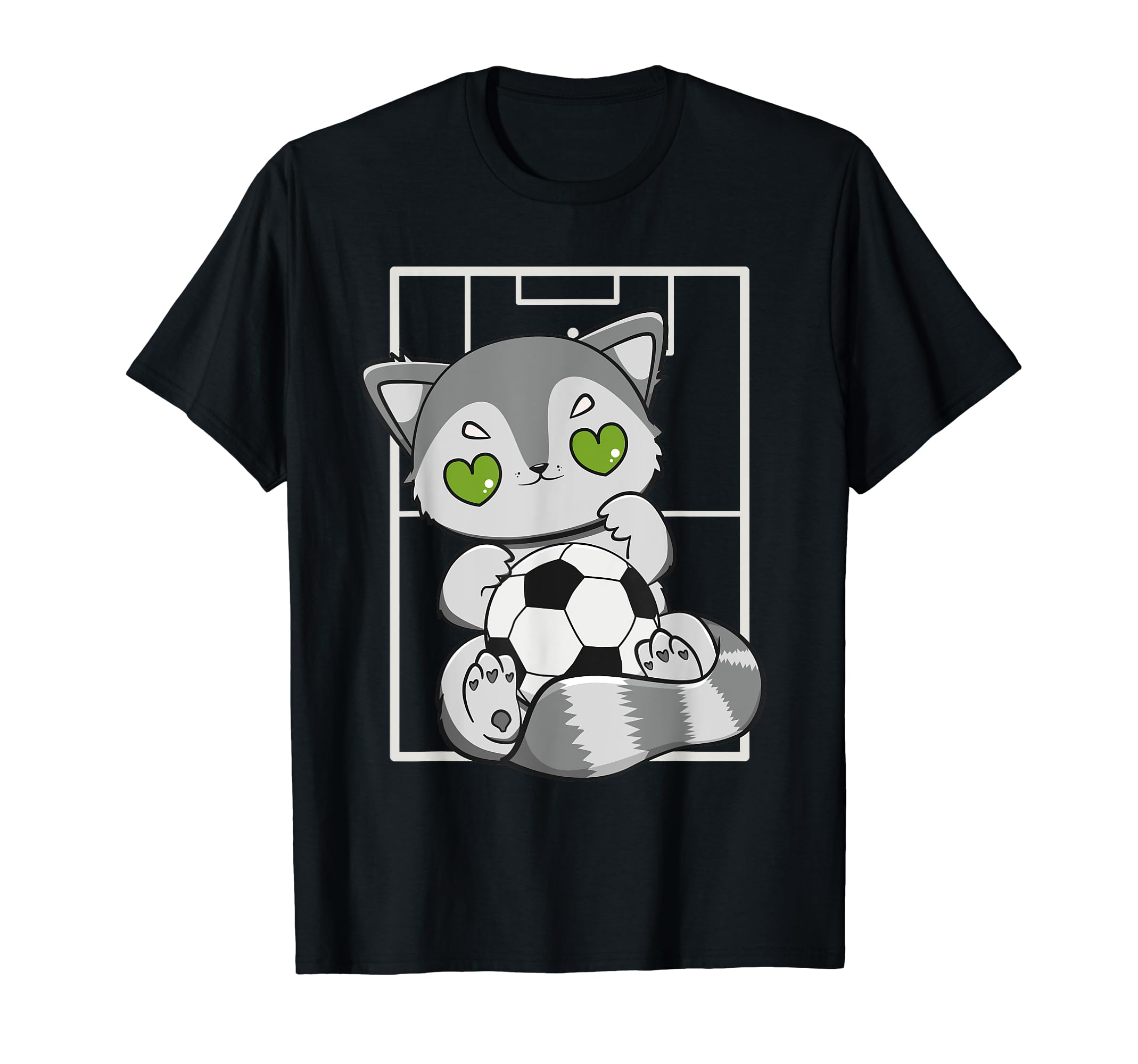 Racoon Plays Soccer Player Coach T-Shirt - Casual Everyday Wear Men Women - T-Shirt, Sweatshirt, Hoodie