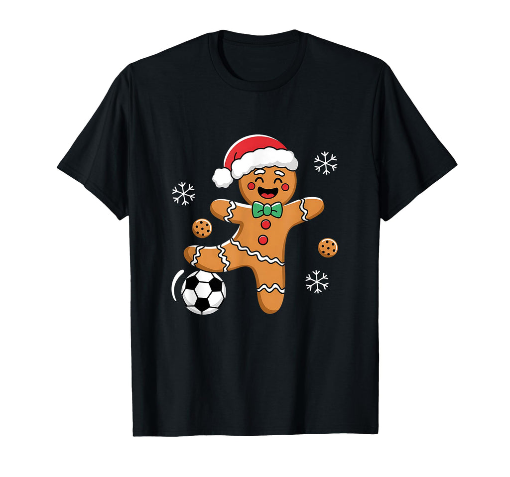 Gingerbread Soccer Santa Fun Holiday T-Shirt - Novelty Apparel Unisex - T-Shirt, Sweatshirt, Hoodie