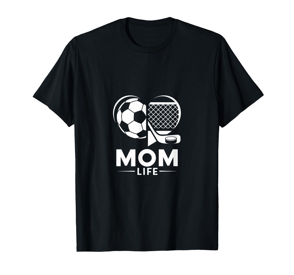 Mom Life Heart Funny Soccer Hockey Mom T-Shirt - Graphic Print for Adults - T-Shirt, Sweatshirt, Hoodie