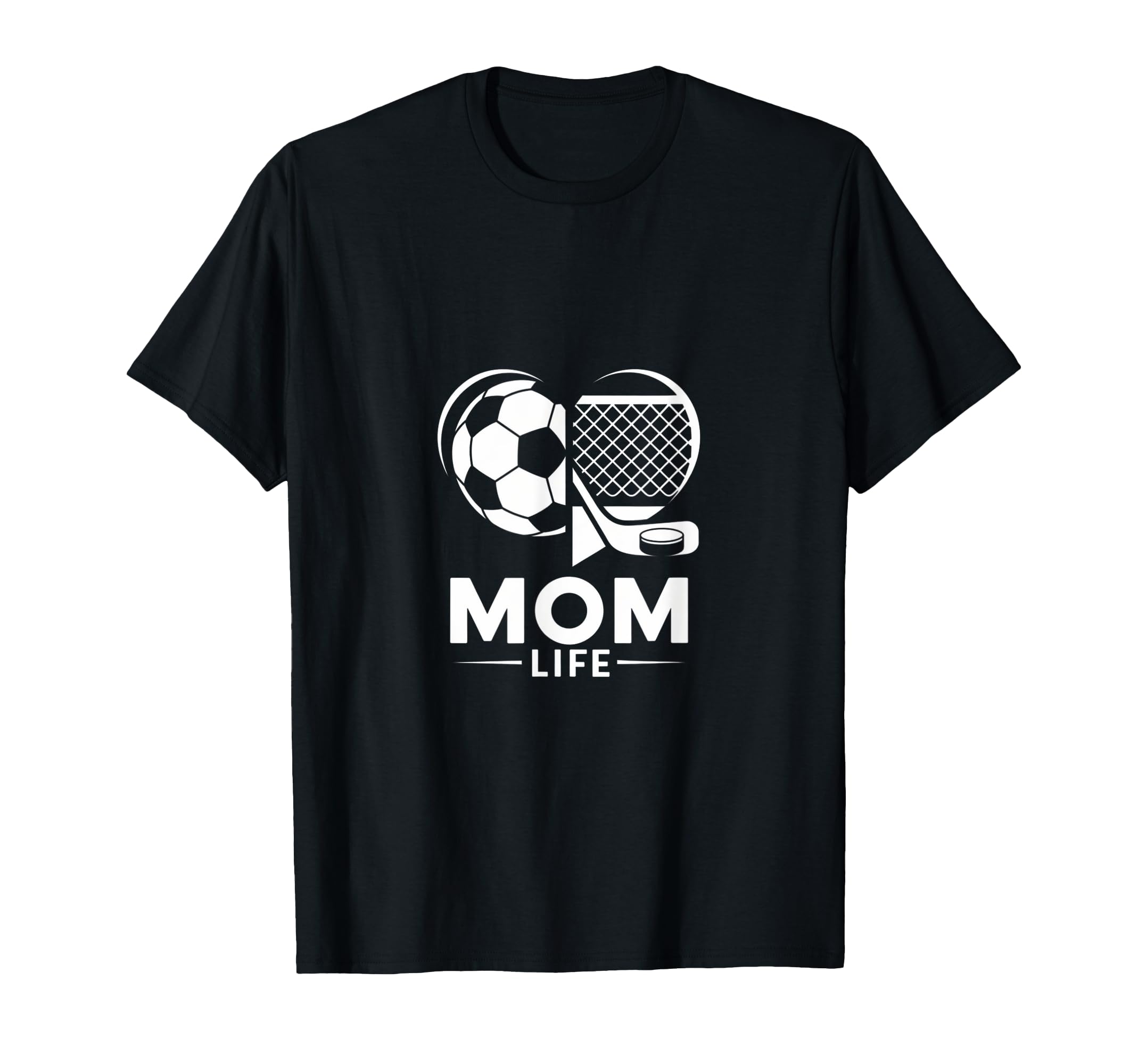 Mom Life Heart Funny Soccer T-Shirt - Casual Everyday Wear Men Women - T-Shirt, Sweatshirt, Hoodie