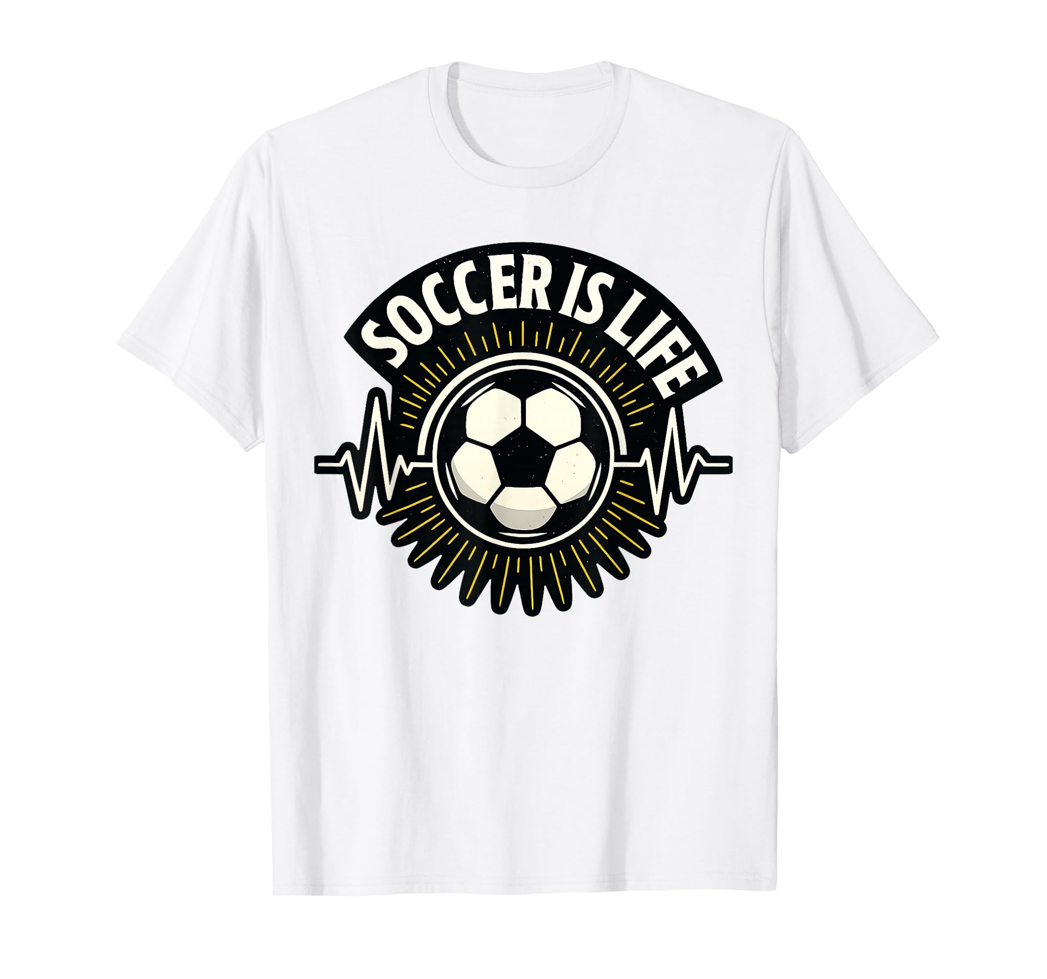 Soccer Is Life Pulse Sports Art T-Shirt - Unique Graphic for Adults - T-Shirt, Sweatshirt, Hoodie