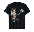 Funny Cat Soccer Ball Art T-Shirt - Graphic Print Unisex - T-Shirt, Sweatshirt, Hoodie