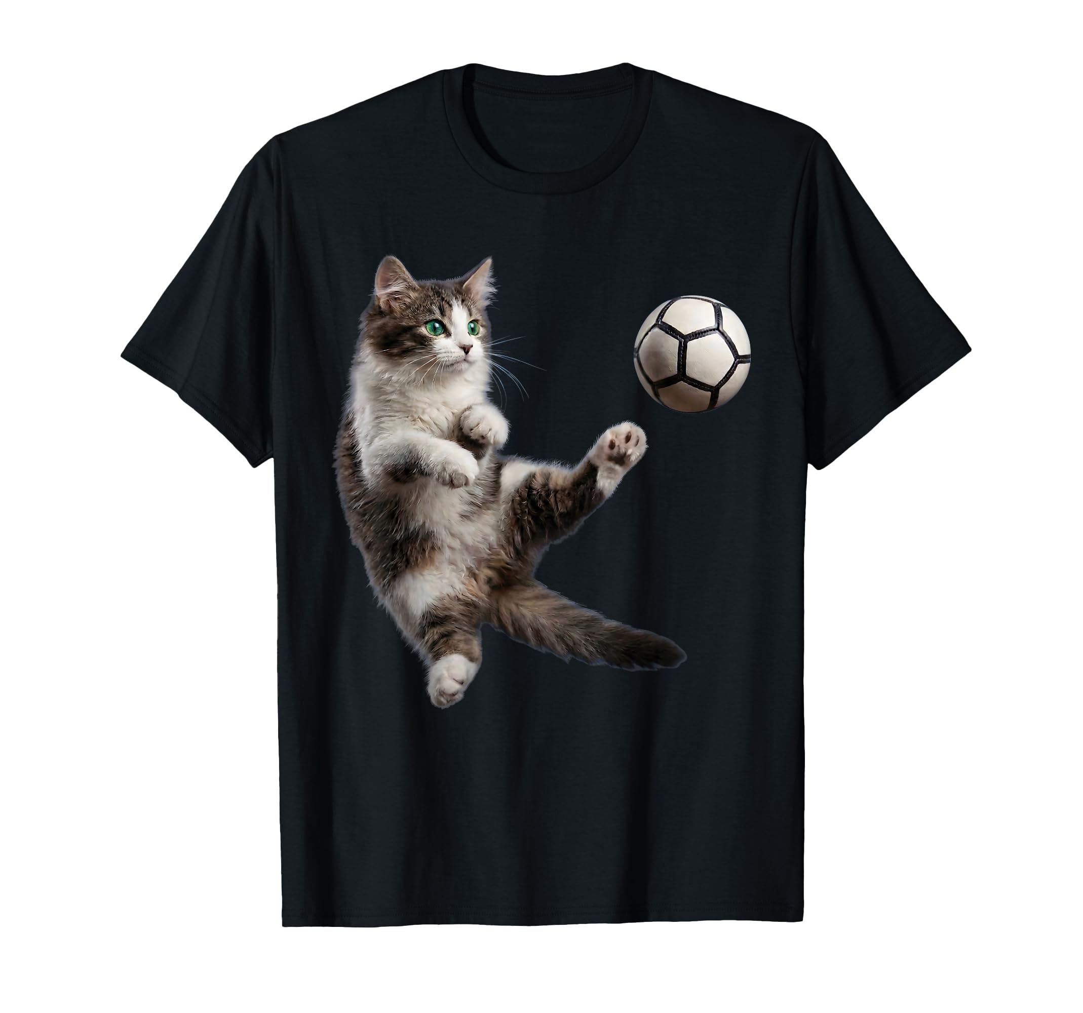 Funny Cat Soccer Ball Art T-Shirt - Aesthetic Graphic Unisex - T-Shirt, Sweatshirt, Hoodie
