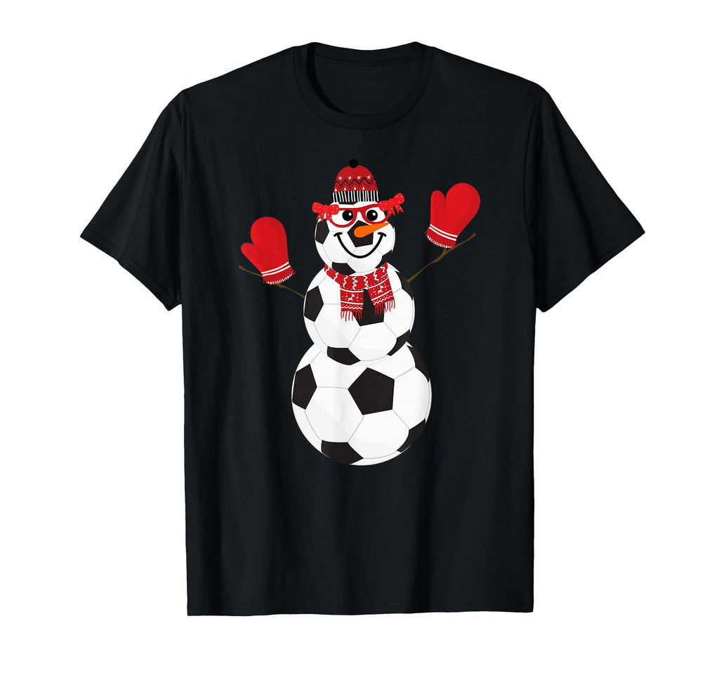 Soccer Balls Snowman Winter Sports T-Shirt - Novelty Apparel for Adults - T-Shirt, Sweatshirt, Hoodie
