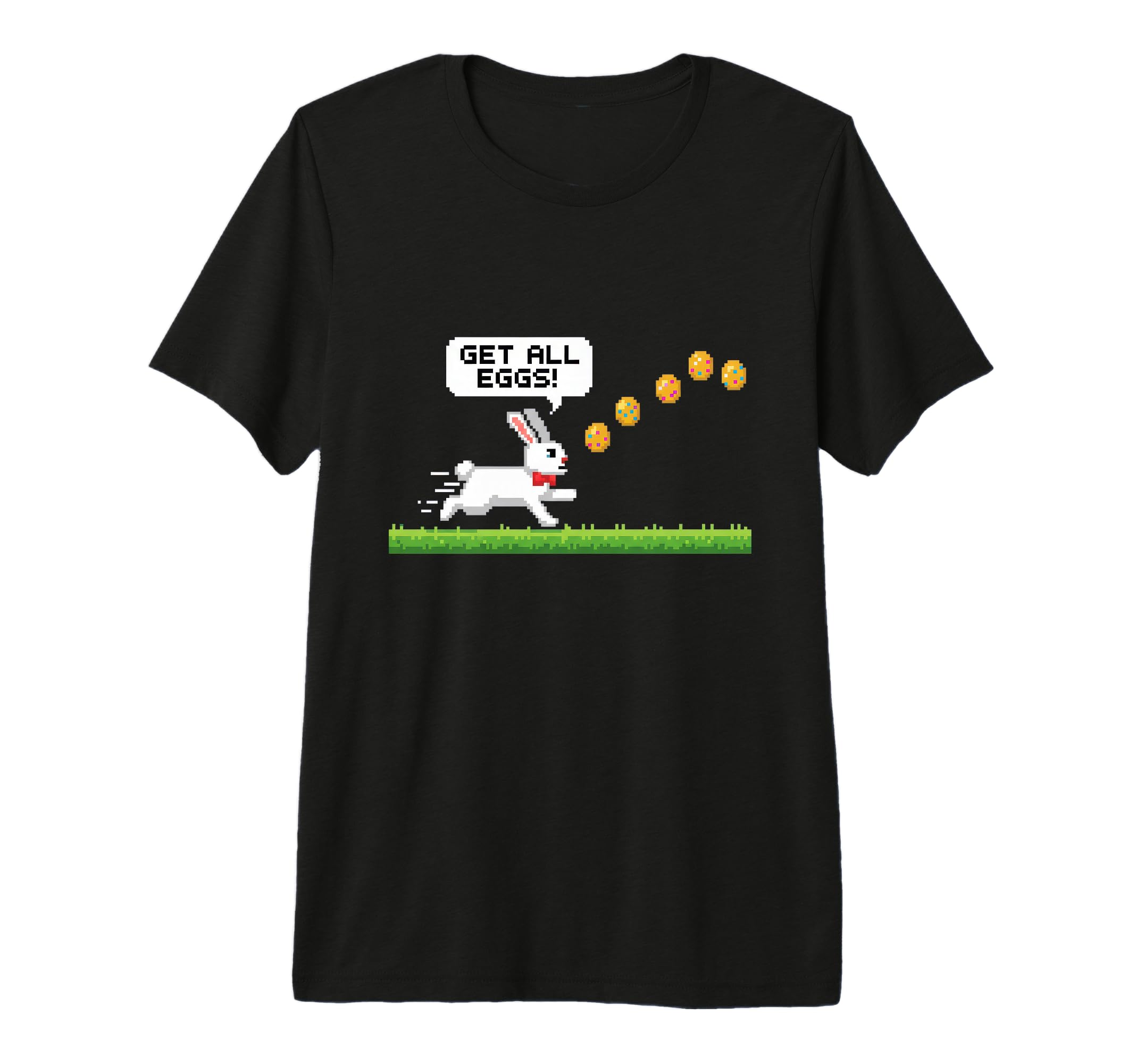 Get All Eggs Pixel Art Bunny Easter T-Shirt - Minimalist Print Men Women - T-Shirt, Sweatshirt, Hoodie
