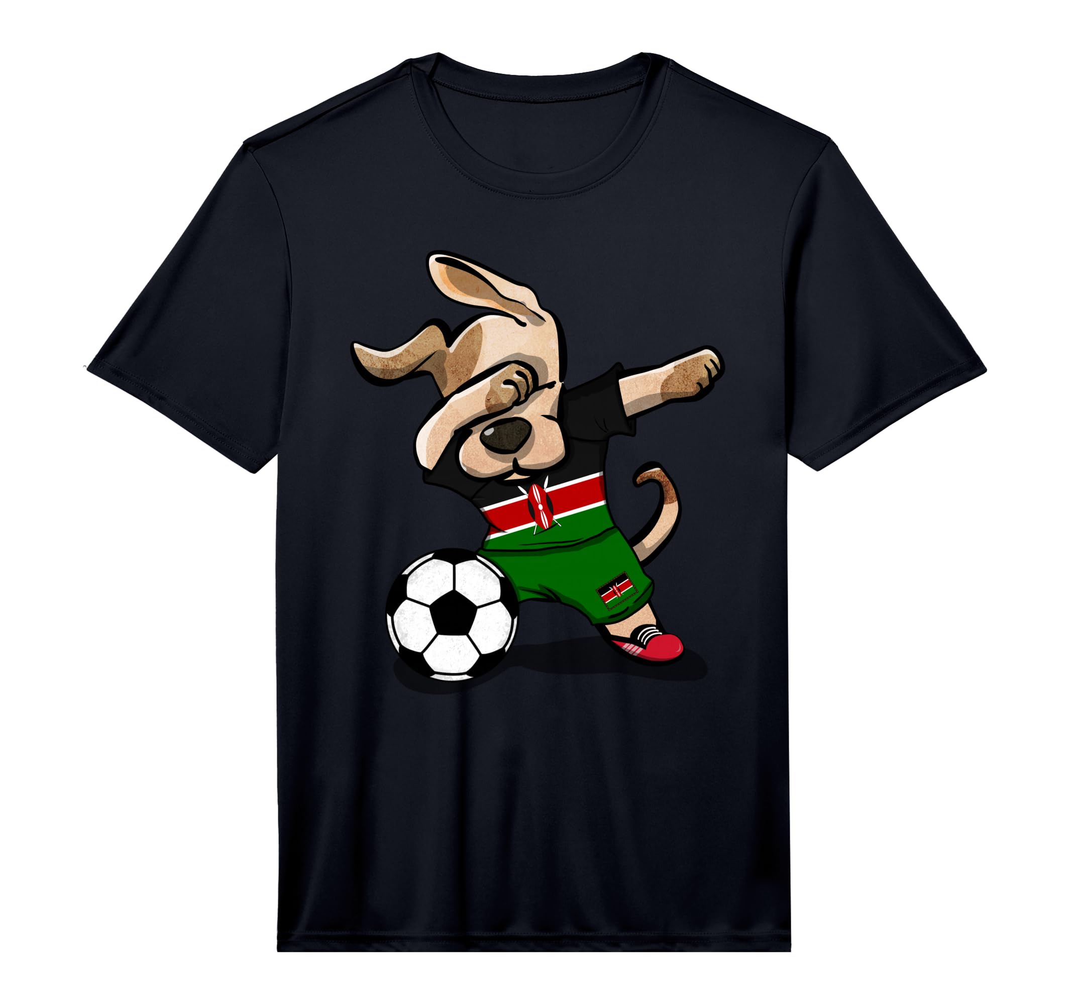 Dog Dabbing Soccer Kenya Jersey T-Shirt - Streetwear Style for Adults - T-Shirt, Sweatshirt, Hoodie