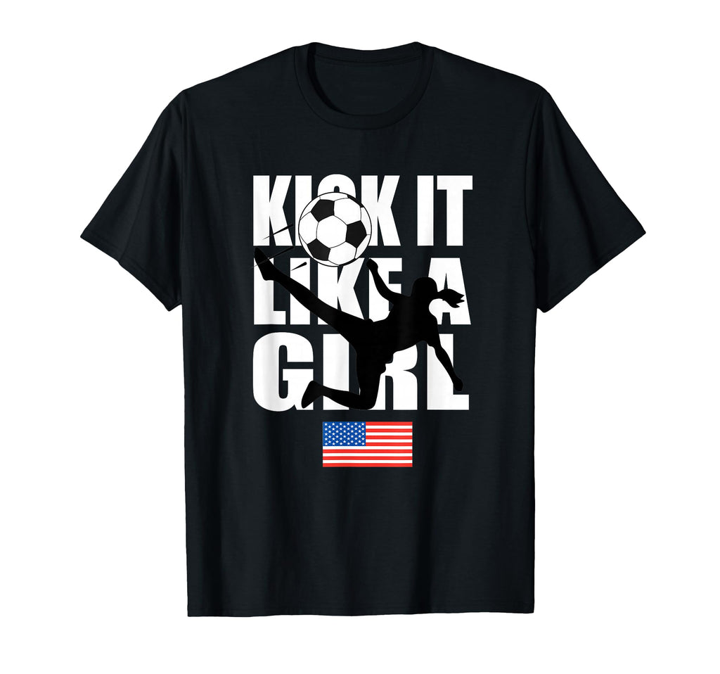Soccer Kick It Like American Flag T-Shirt - Streetwear Style for Adults - T-Shirt, Sweatshirt, Hoodie