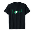 Heartbeat Nigerian Flag Nigeria T-Shirt - Casual Everyday Wear Unisex - T-Shirt, Sweatshirt, Hoodie