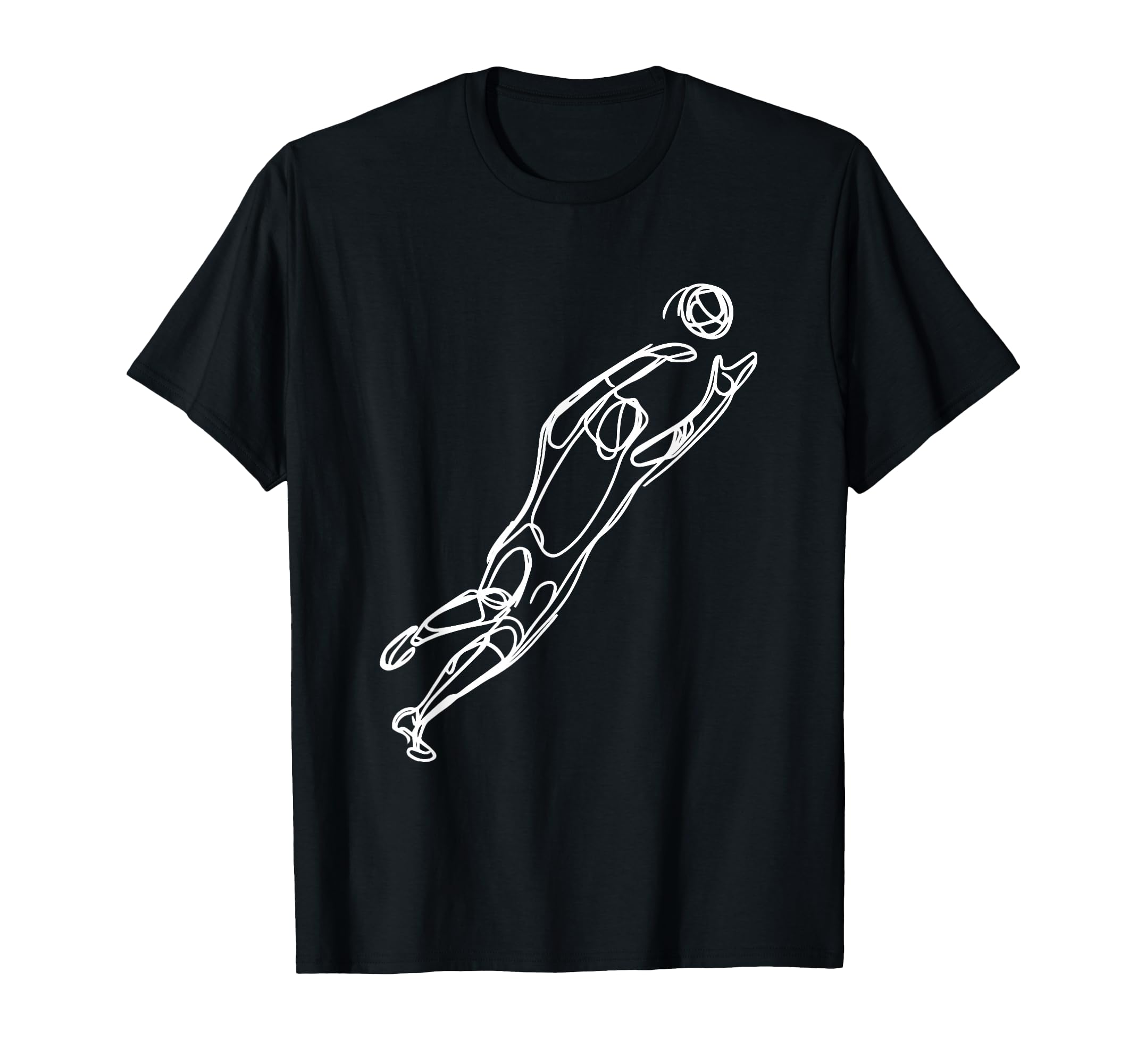 Soccer Goalkeeper Drawing Ball Sport T-Shirt - Minimalist Print for Adults - T-Shirt, Sweatshirt, Hoodie