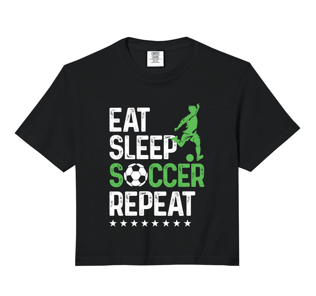 Eat Sleep Soccer Repeat Sport Player Comfort Hoodie - Graphic Print Unisex - T-Shirt, Sweatshirt, Hoodie