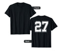 Number 27 Football Baseball Soccer T-Shirt - Aesthetic Graphic for Adults - T-Shirt, Sweatshirt, Hoodie