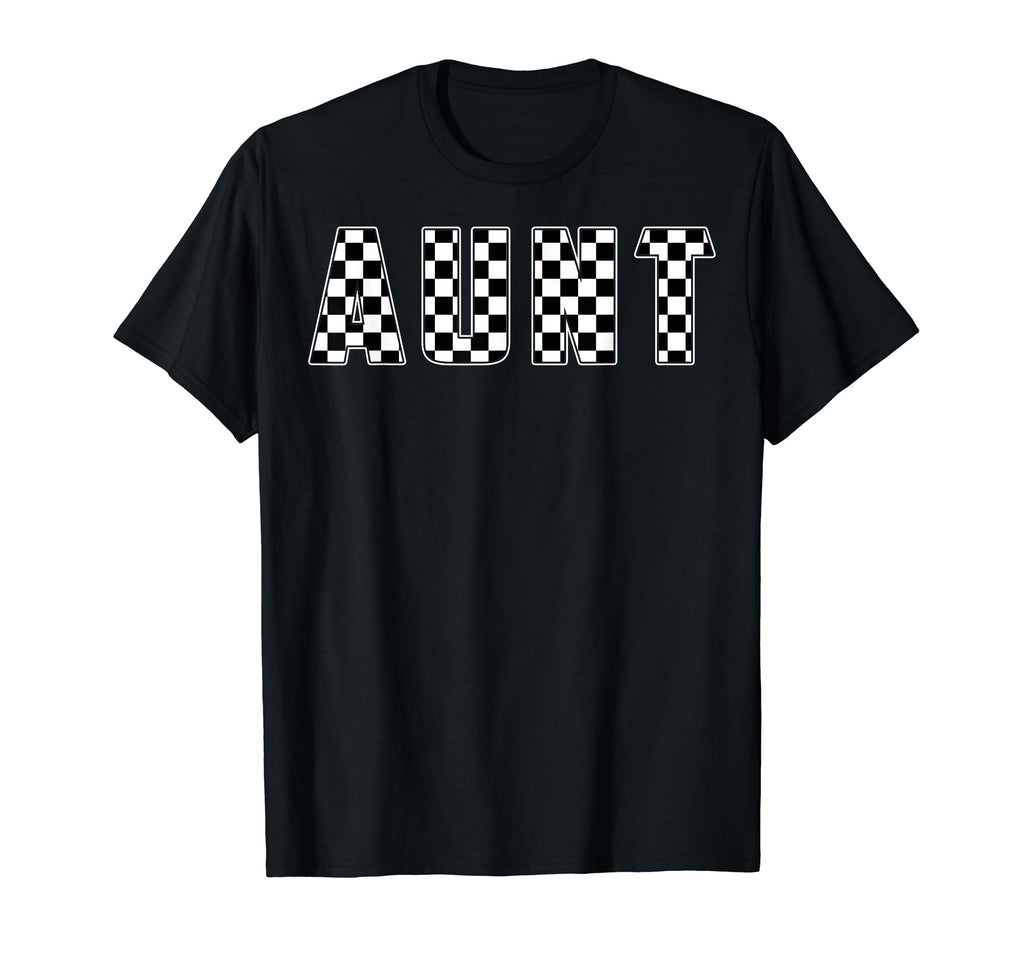 Aunt Racing Race Car Aunt Checkered T-Shirt - Custom Art Print Men Women - T-Shirt, Sweatshirt, Hoodie