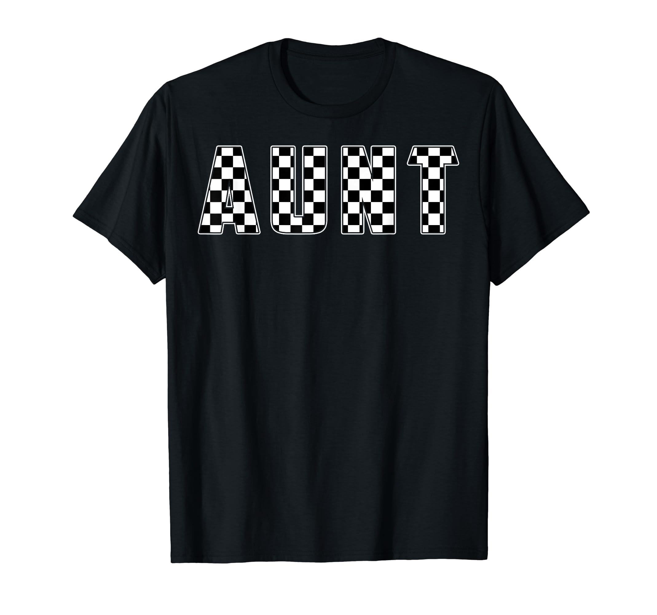 Aunt Racing Race Car Aunt Checkered T-Shirt - Custom Art Print Men Women - T-Shirt, Sweatshirt, Hoodie
