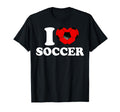 Funny I Love Soccer I Red Heart Soccer T-Shirt - Unique Graphic Unisex - T-Shirt, Sweatshirt, Hoodie
