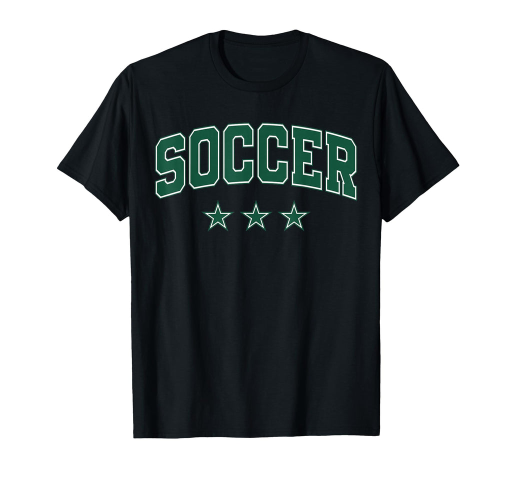 Soccer All Green Stars Text T-Shirt - Unique Graphic Men Women - T-Shirt, Sweatshirt, Hoodie