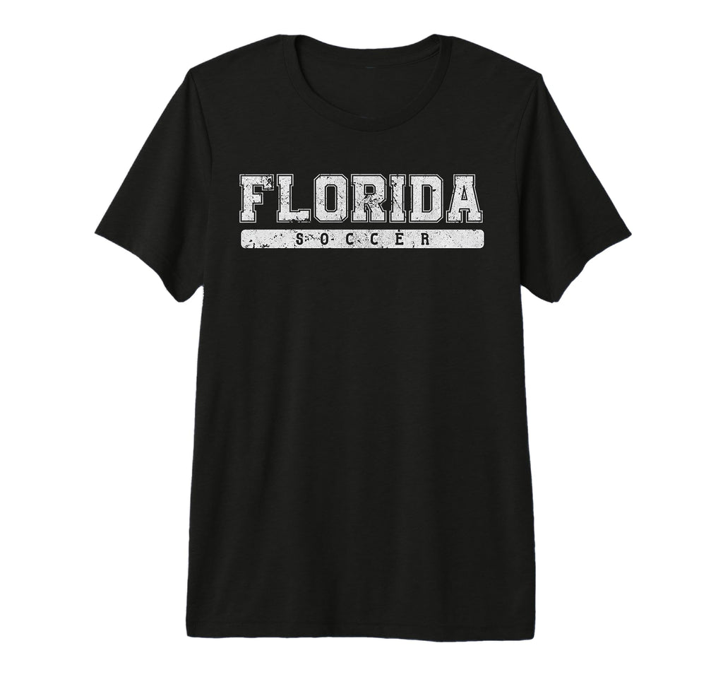 Florida Soccer White Text Tri Blend T-Shirt - Novelty Apparel Unisex - T-Shirt, Sweatshirt, Hoodie