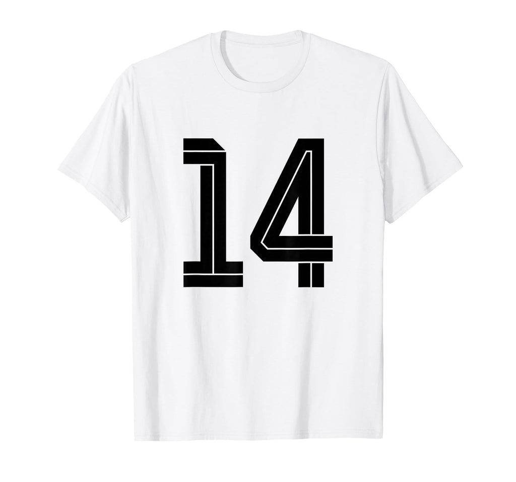 14 White Number 14 Sports Fan T-Shirt - Casual Everyday Wear for Adults - T-Shirt, Sweatshirt, Hoodie