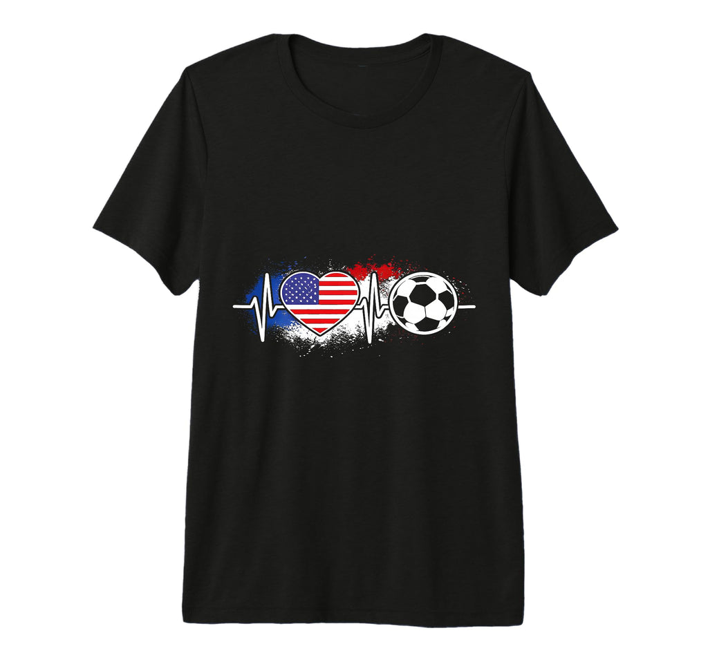 Usa Soccer Heartbeat American Flag T-Shirt - Streetwear Style Unisex - T-Shirt, Sweatshirt, Hoodie