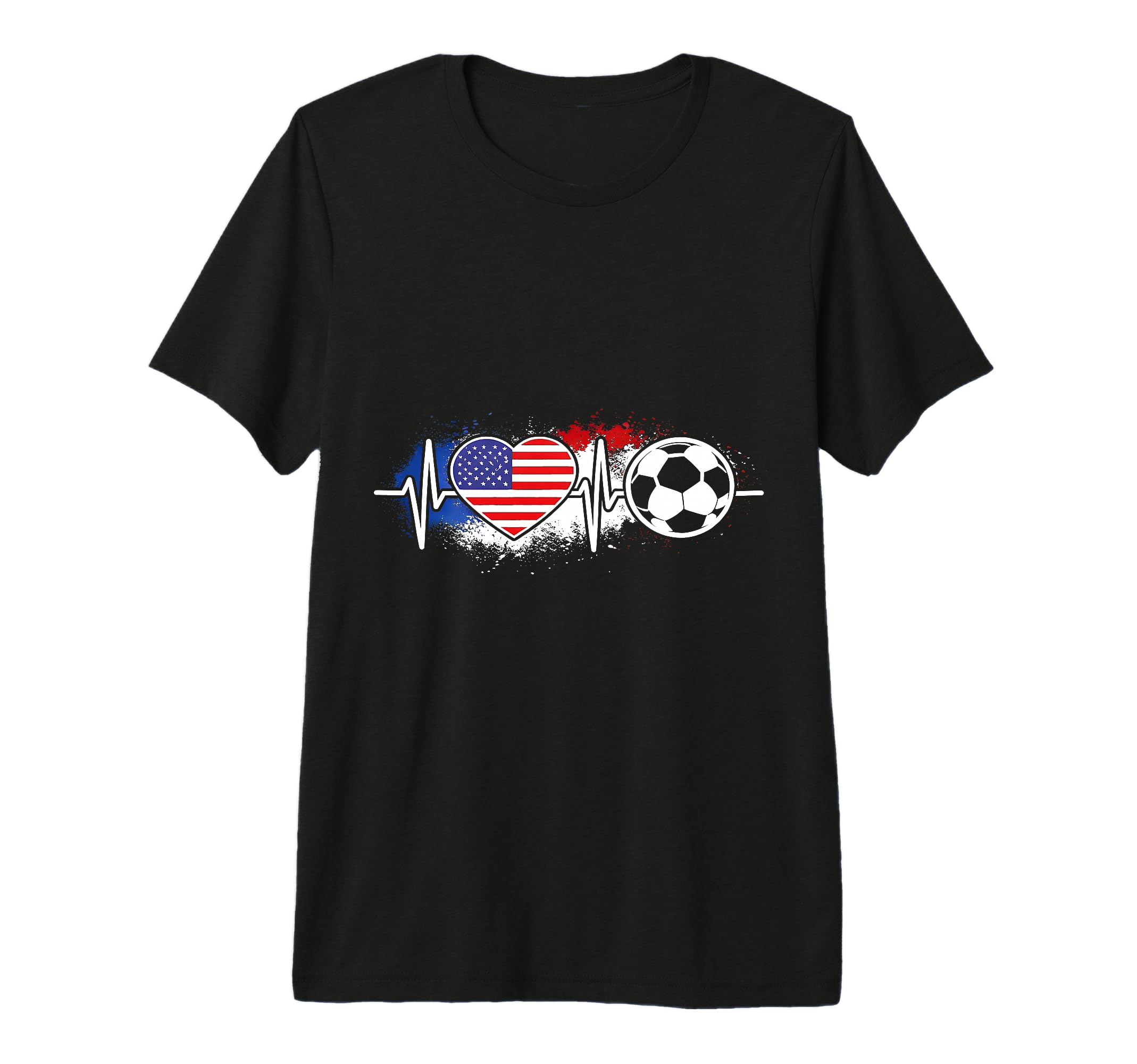 Usa Soccer Heartbeat American Flag T-Shirt - Streetwear Style Unisex - T-Shirt, Sweatshirt, Hoodie