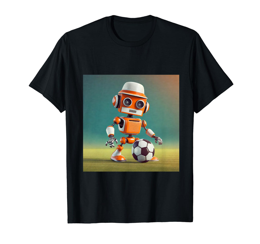 Little Orange Futuristic Robot Playing T-Shirt - Trendy Graphic for Adults - T-Shirt, Sweatshirt, Hoodie