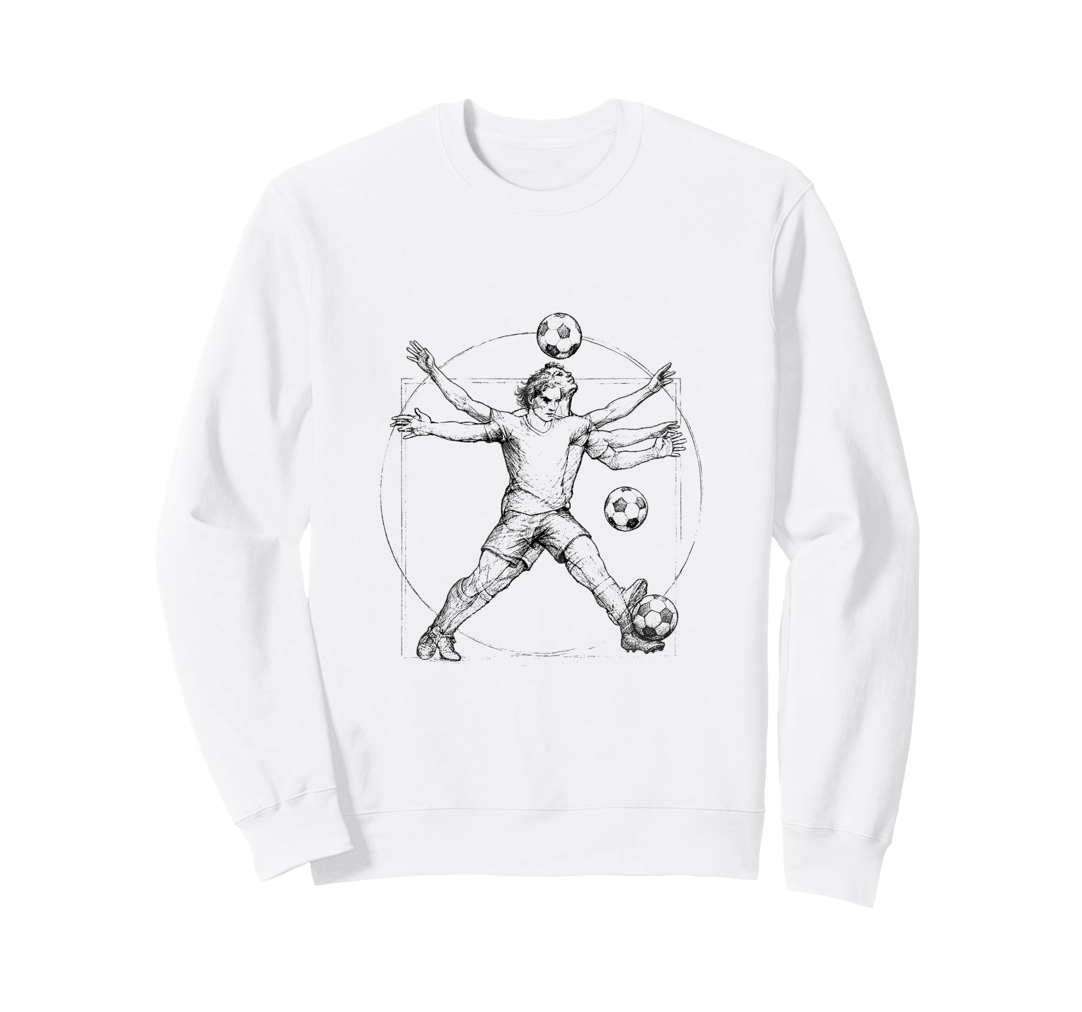 Vitruvian Soccer Futbol Love Sweatshirt - Streetwear Style Unisex - T-Shirt, Sweatshirt, Hoodie