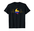 Colombia Heart Colombian Heartbeat T-Shirt - Novelty Apparel for Adults - T-Shirt, Sweatshirt, Hoodie