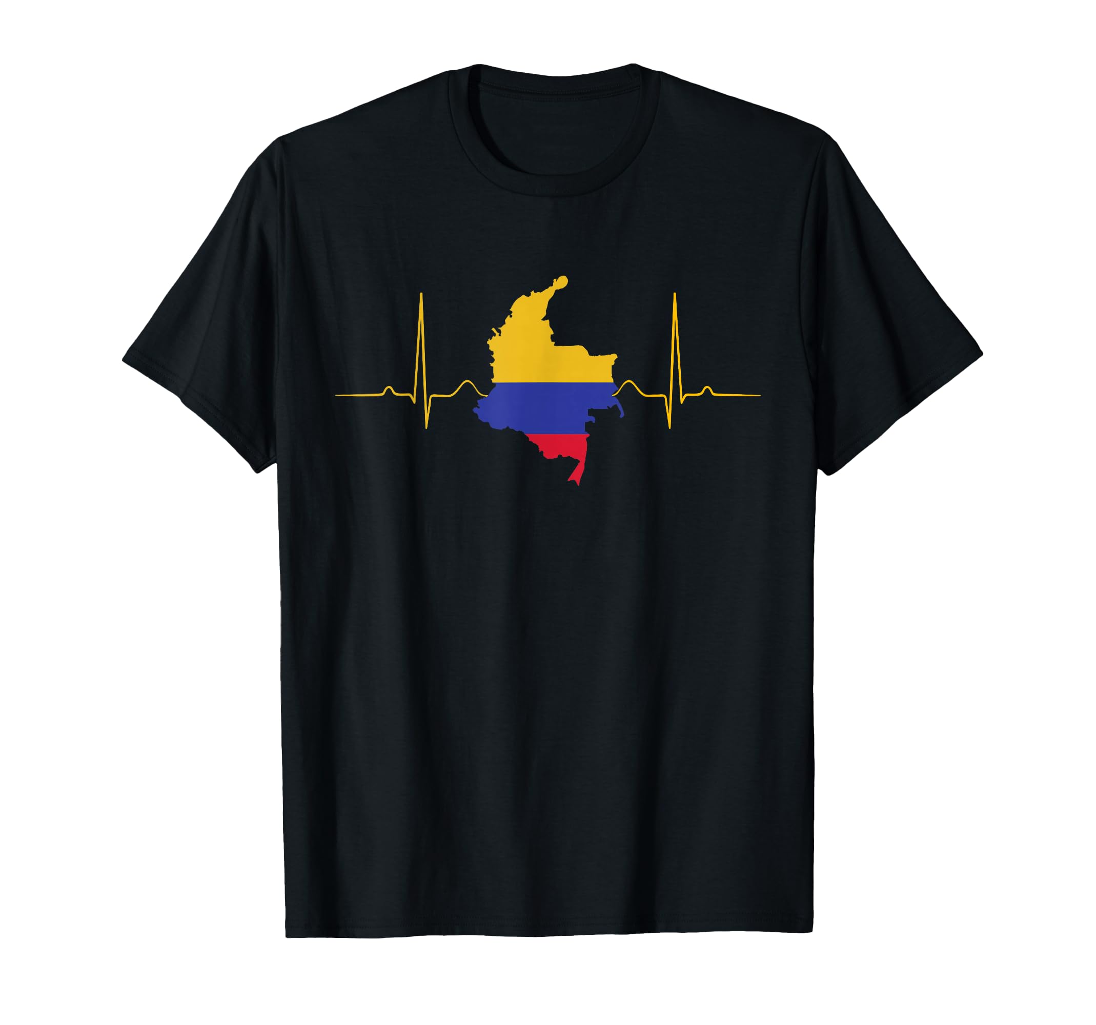 Colombia Heart Colombian Heartbeat T-Shirt - Novelty Apparel for Adults - T-Shirt, Sweatshirt, Hoodie