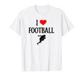 I Love Football I Heart Football T-Shirt - Novelty Apparel for Adults - T-Shirt, Sweatshirt, Hoodie