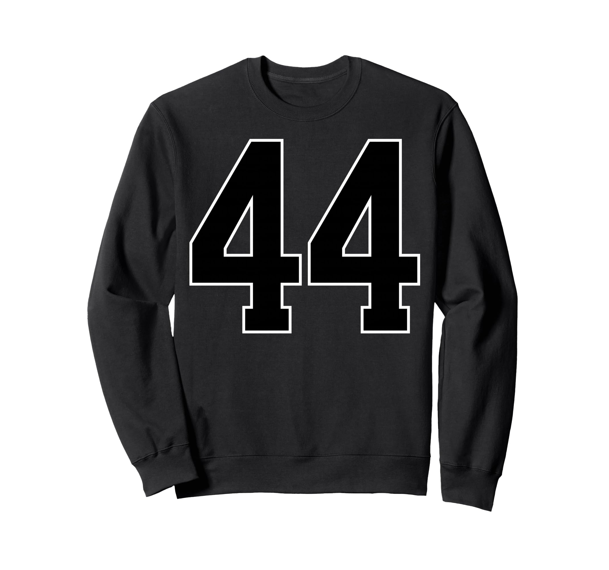 Black Sports Team Number 44 Fan Sweatshirt - Streetwear Style for Adults - T-Shirt, Sweatshirt, Hoodie