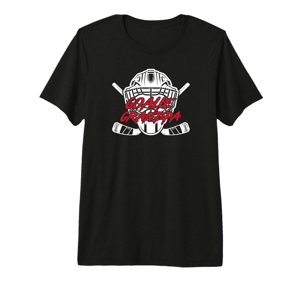 Mens Ice Hockey Goalie Grandpa Hockey T-Shirt - Trendy Graphic for Adults - T-Shirt, Sweatshirt, Hoodie