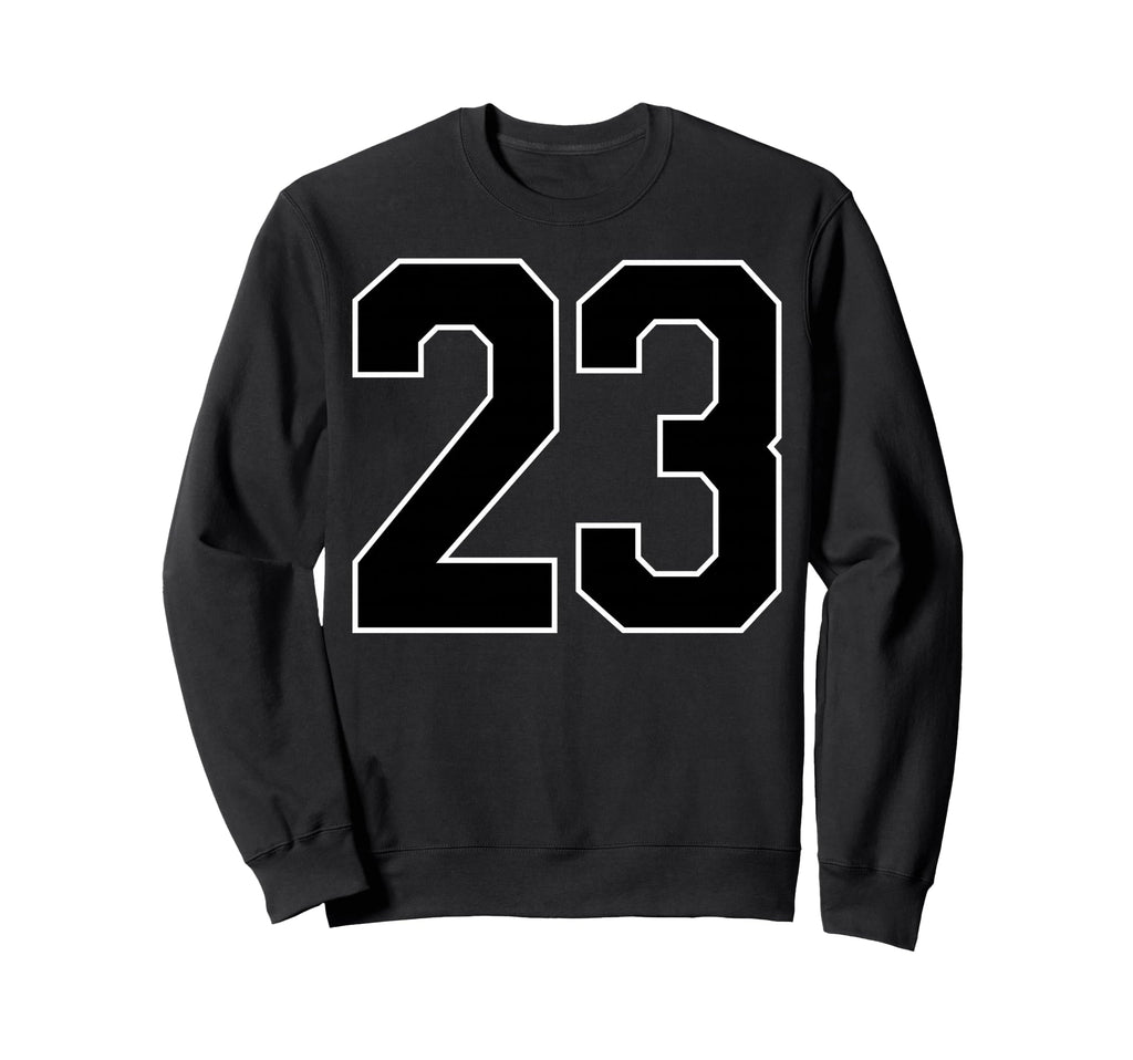 Black Sports Team Number 23 Fan Sweatshirt - Casual Everyday Wear Men Women - T-Shirt, Sweatshirt, Hoodie