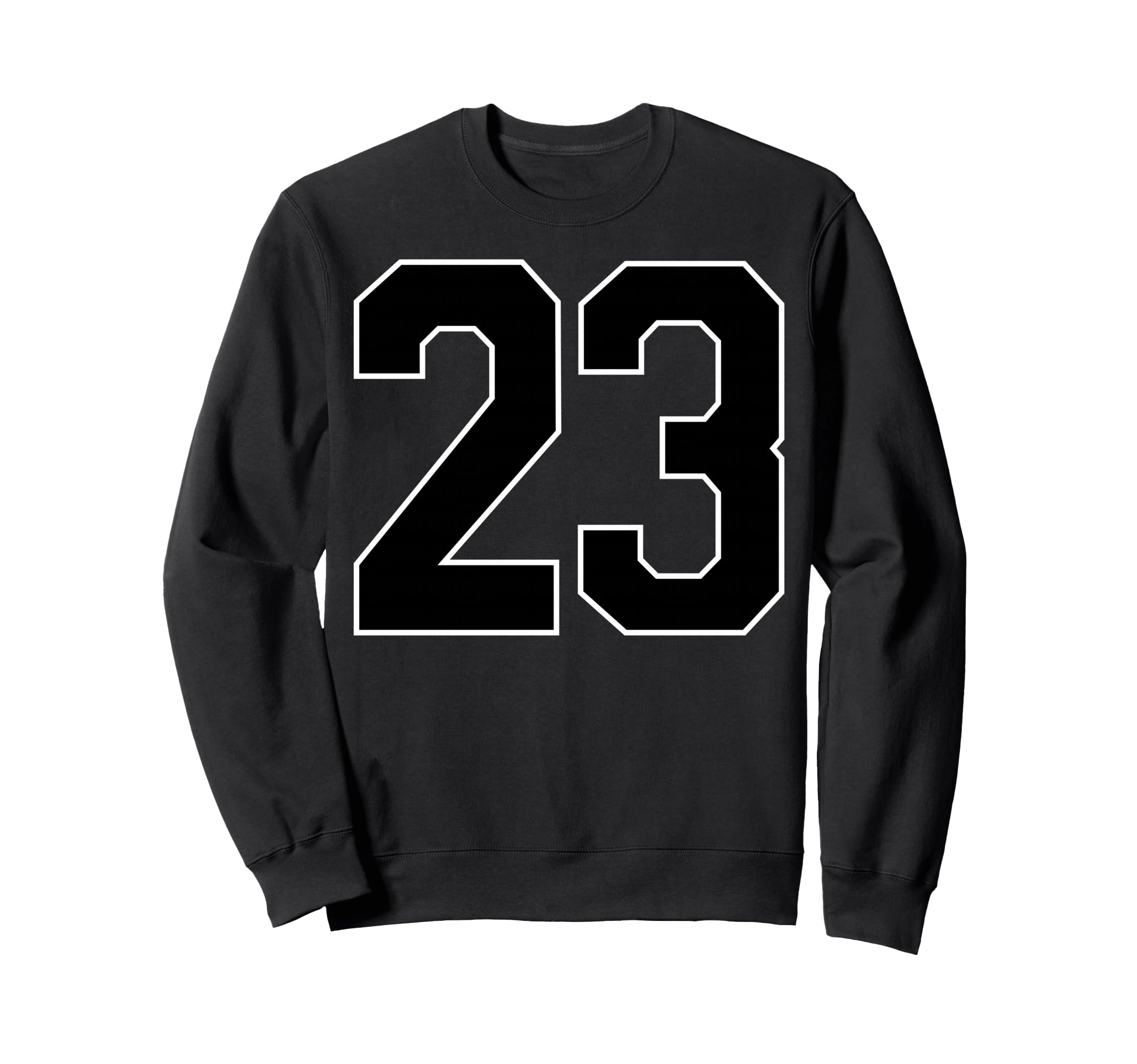 Black Sports Team Number 23 Fan Sweatshirt - Casual Everyday Wear Men Women - T-Shirt, Sweatshirt, Hoodie