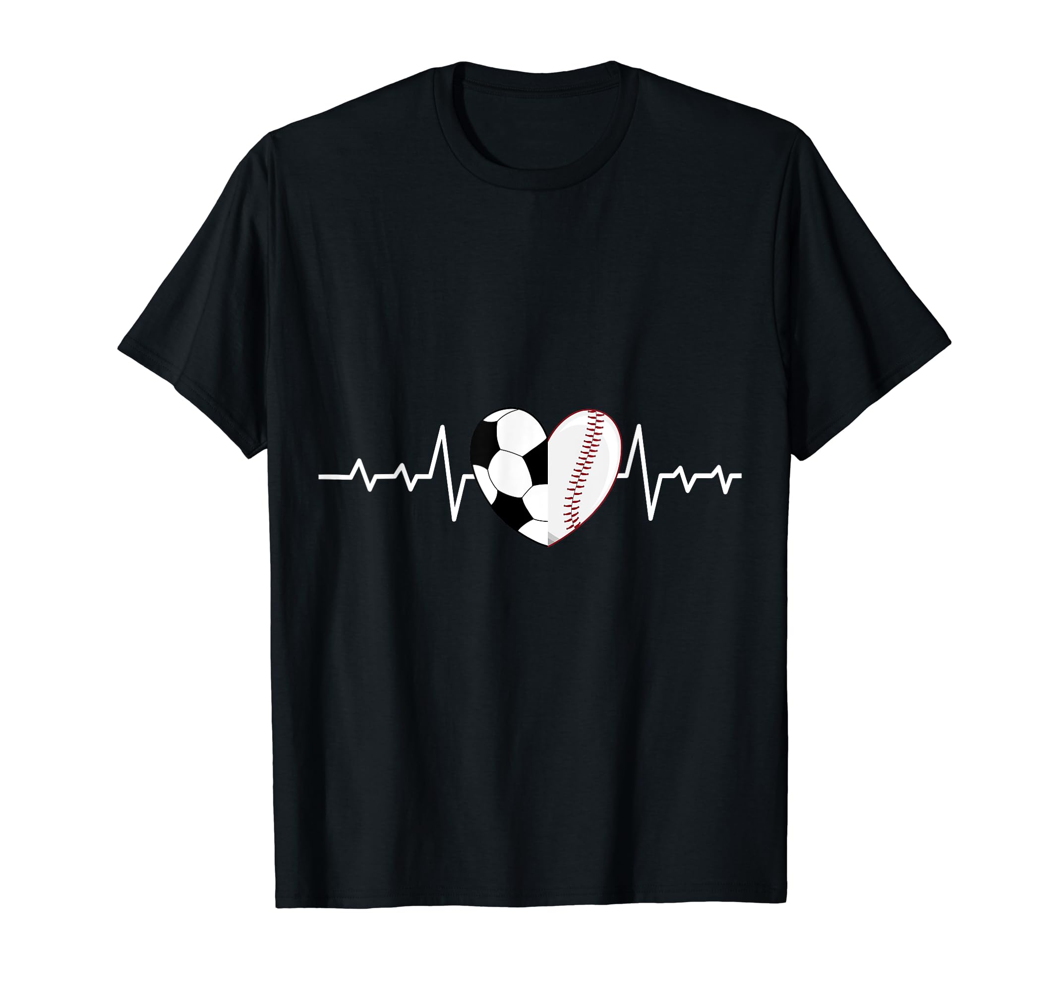 Football Heartbeat Baseball Heartbeat T-Shirt - Streetwear Style Men Women - T-Shirt, Sweatshirt, Hoodie
